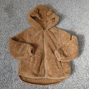 Old Navy Cozy Tan Sherpa Hoodie Size 4T